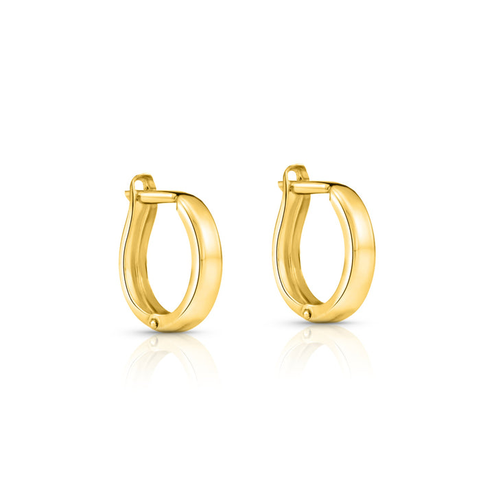 LIVE GOLD PRICE - 14K Gold Stamping Huggie Hoop Earrings - 13mm