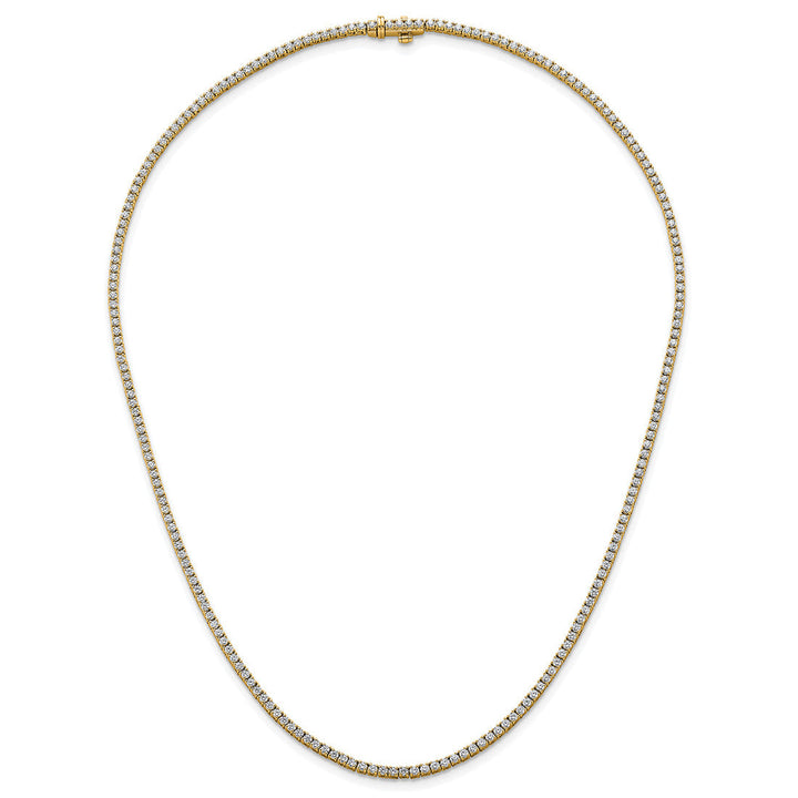 16.61 CT 14K Yellow Gold Lab Diamond Tennis Chain Necklace - Handmade - Custom Order