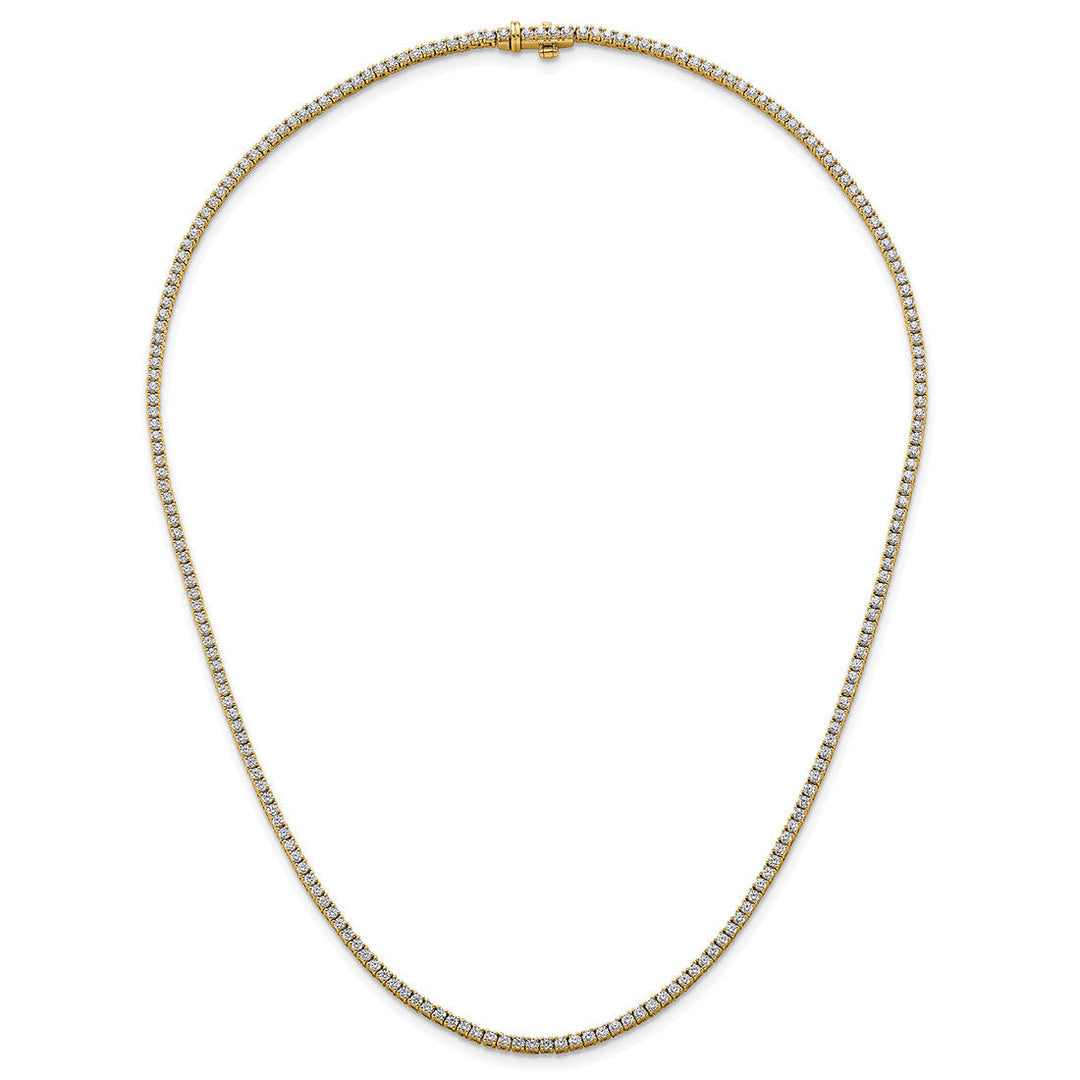 21.75 CT 14K Yellow Gold Lab Diamond Tennis Chain Necklace